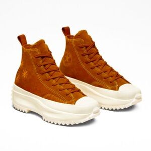 New CONVERSE HI HI Chucks Run Star Hike Amber Platform High Top Sneakers 6.5